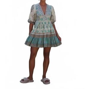 NEW MO MAYA honeydew mini dress in green multi